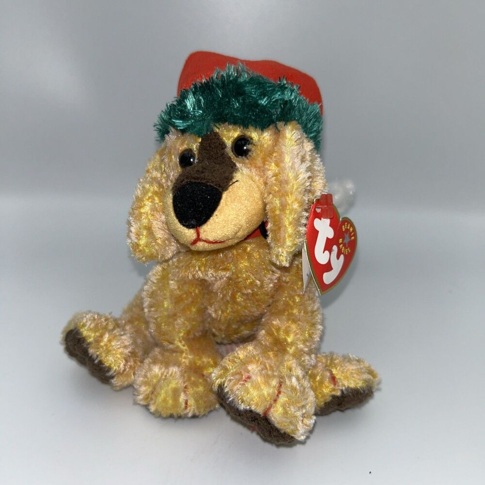 Vintage Ty Beanie Babies Baby Jinglepup the Dog 2000 Christmas Festive Holiday